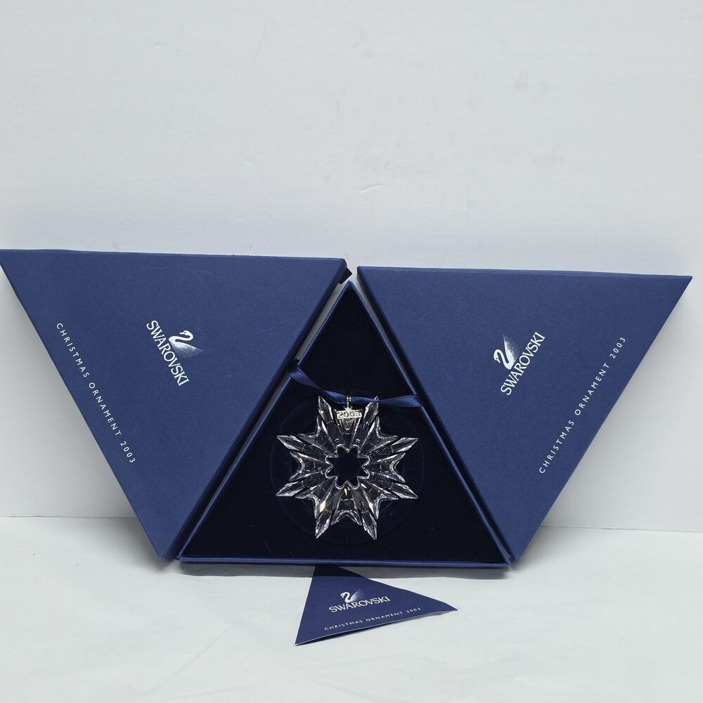Swarovski 2003 Annual Crystal Snowflake Christmas Ornament Star 622498 With Box